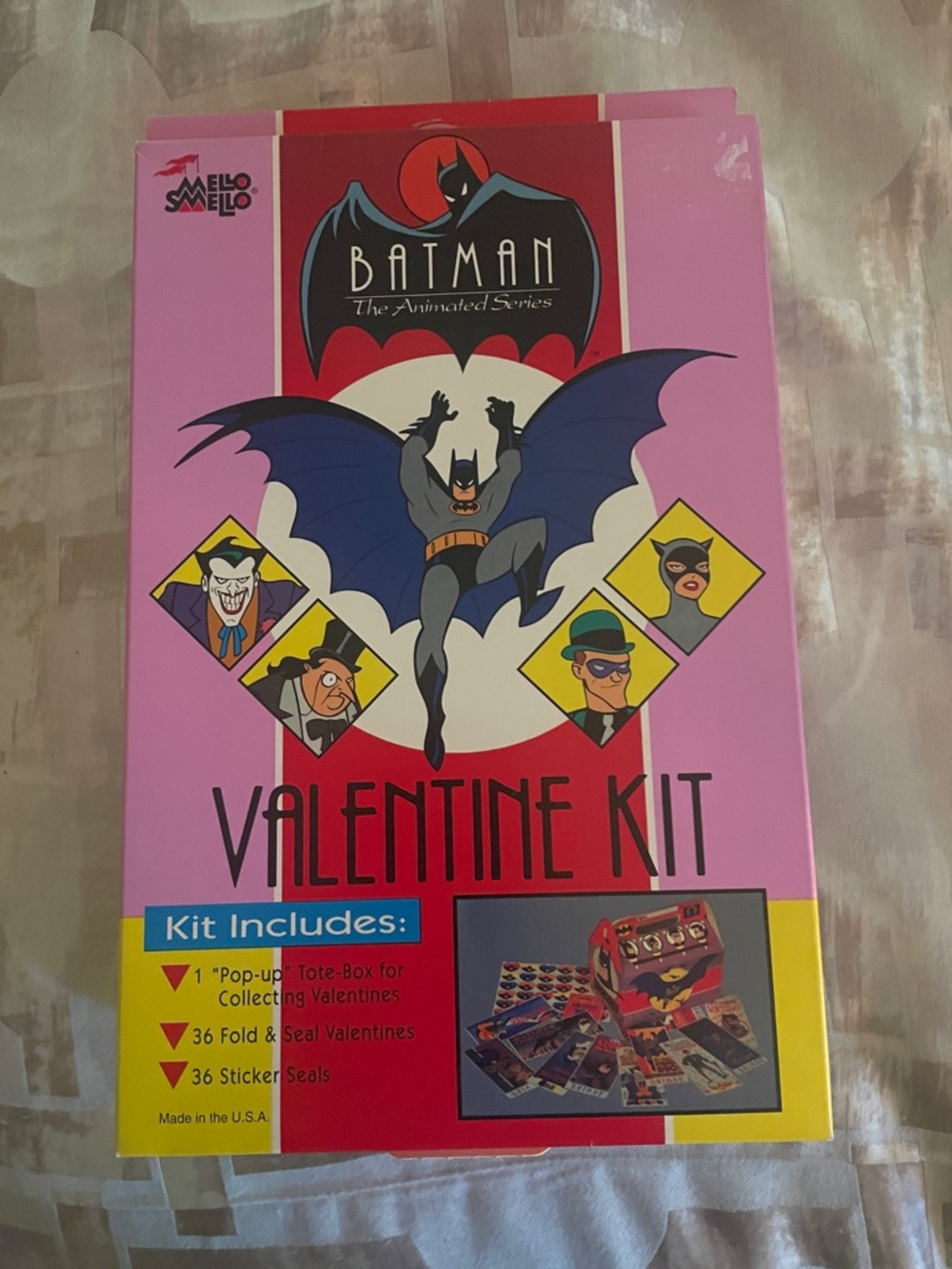 Vintage 90s Batman the Animated Series Valentine Kit 1992 New Mello Smello